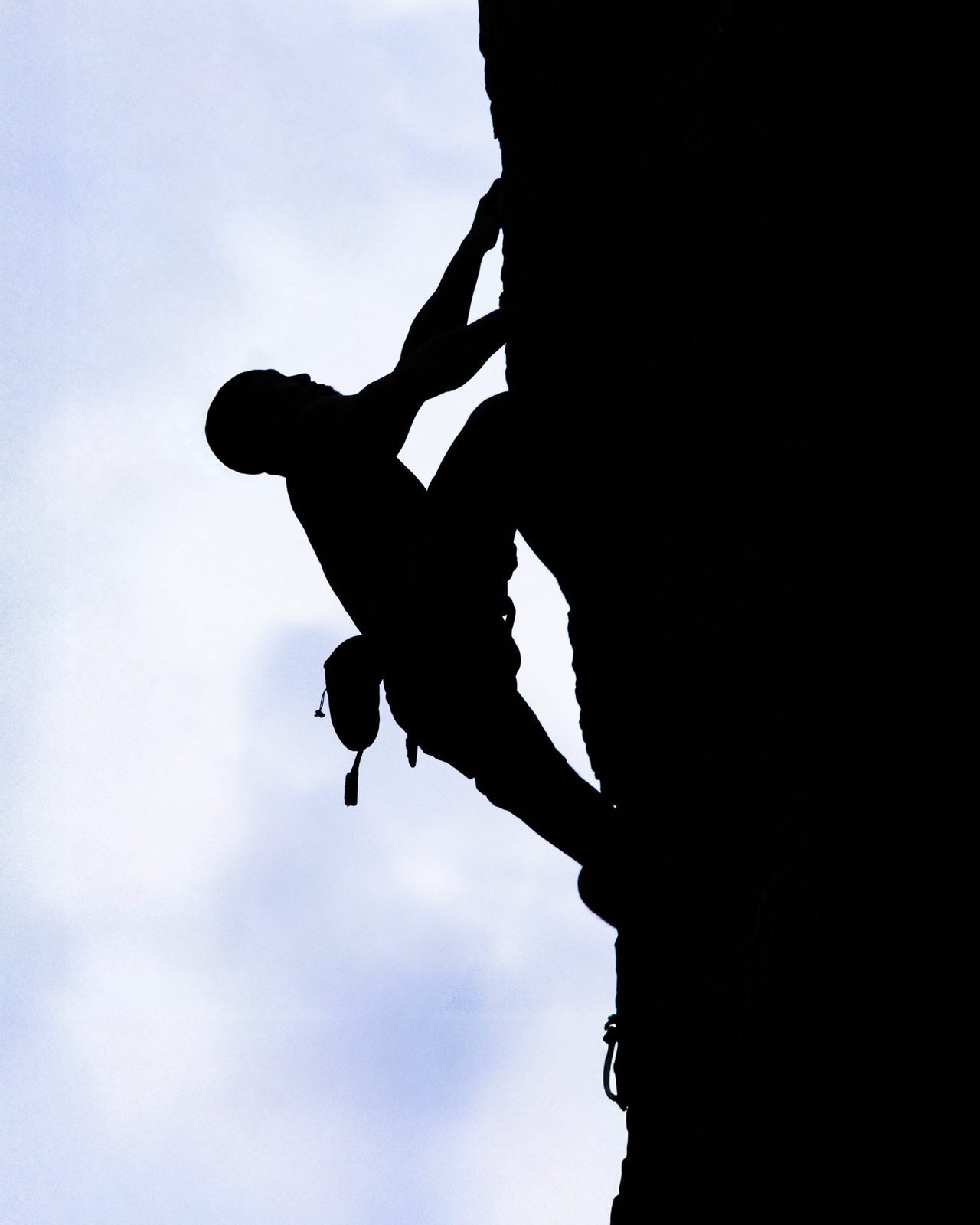 Climber silhouetted against the sky